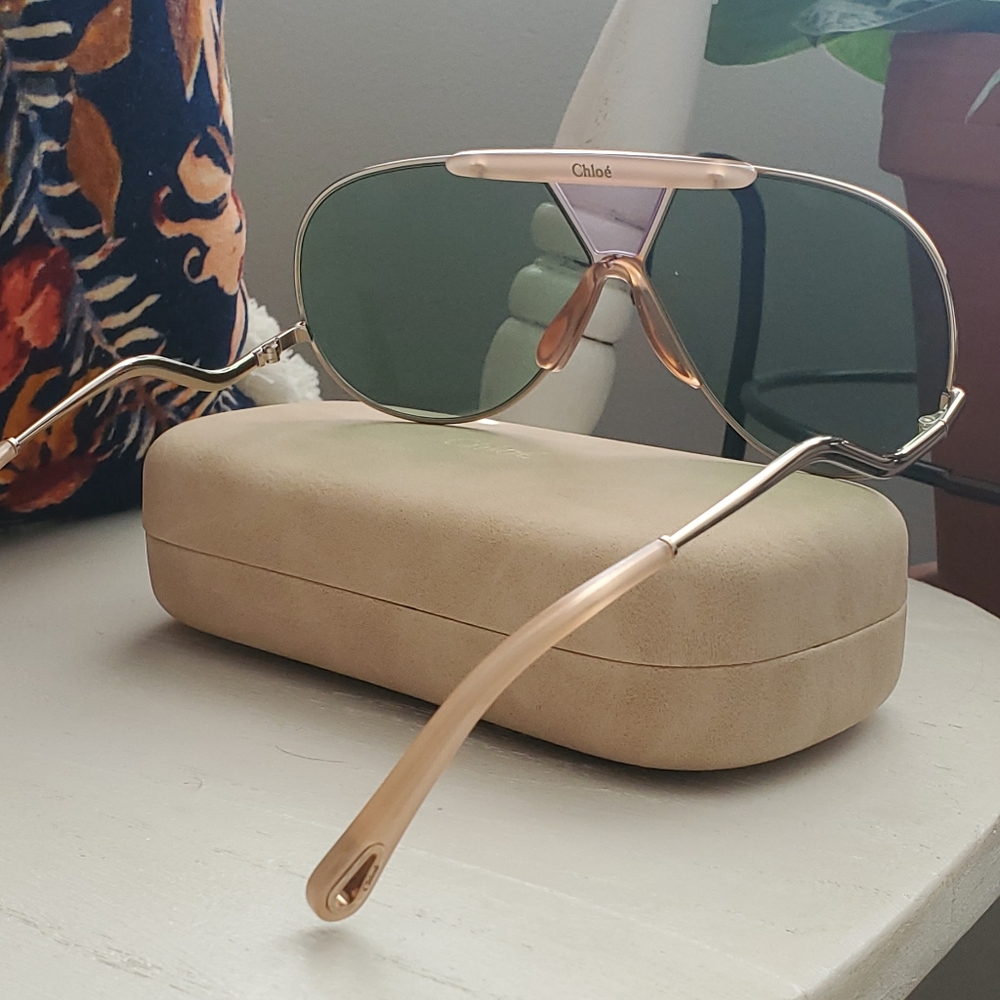 Chloe Gold Willis Aviator Sunglasses
